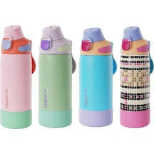 Vagonlife Çelik Tek Kapak Pipetli/ Pipetsiz Kullanım Kulplu Matara/termos Vgn1102 700ml - Resimli K Çok Renkli