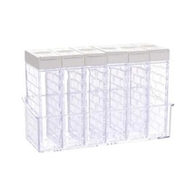 Novahub Gri 6-ın-1 Şeffaf Baharat Tuz Şeker Kavanozu, Mutfak Konteyneri, Dayanıklı Mutfak Aksesuarı Gri