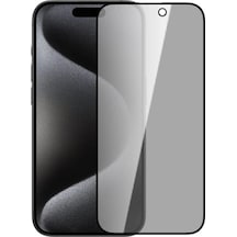Ally Apple Uyumlu iPhone 15 Pro 3d Full Privacy Gizlilik Cam Ekran Koruyucu Anti-spy- 1903 - Renk: Siyah