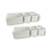 8'li Beyaz Çekmece İçi Düzenleyici Organizer Set - Çok Amaçlı Dolap İçi Kutu Seti Diğer