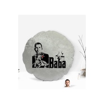 Kişiye Özel Baba Godfather Silüet Yuvarlak Dekoratif Kırlent Yast (505936988)