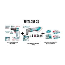 Total Set-20 Total Lı-ıon Akülü Darbeli Matkap 66nm+akülü Çok Amaçlı Kesici+2li 2.0 Ah Akü Ve Şarj Aleti Seti