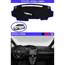 808 Group Toyota Verso 2009 + İçin Uygun Torpido Koruma Halısı Siyah Kenar Renk Mavi