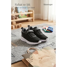 Slazenger Erkek Çocuğu Yazlık Terletmez Kaydırmaz Koku Yapmaz Full Ortopedik Tarz Hafif Yürüyüş Ayakkabısı Siyah