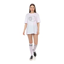 Kadın Oversize Moon & Sun Baskılı Tshirt (534304766)
