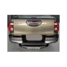 Toyota Hilux 2015+ Hilux Yazılı Arka Tampon Koruma Demiri Siyah Arka Koruma Barı Demir