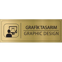 Mayeka Grafik Tasarım İsimlik Altın Metal Kapı İsimliği Levhası Yönlendirme Tabelası