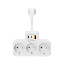 Akım Korumalı Priz, Duvar Priz Çoğaltıcı, 3x Priz Soketi, 2x Type-c Girişi, 1x Usb Girişi, Çocuk Korumalı Ve Isıya Dayanıklı Yapı, Aşırı Gerilim Koruyucu, 16a/3680w Kablosuz Beyaz