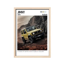 Suzuki Jimny Ahşap Çerçeveli Poster Tablo Kompakt Off-road Ahşap 01