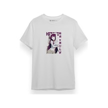 Monogatari Anime Senjougahara Hitagi Poster Beyaz Kısa Kol Erkek Tshirt 001