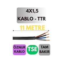 Öznur 4x1,5 Ttr Kablo Metre Seçenekli Siyah - 11 Metre