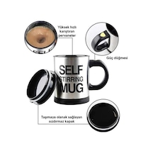 Karıştırıcı Özellikli Mikser Kupa Bardak Kompakt Taşınabilir Mug Gri