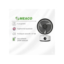 Meaco Sefte 8" Bataryalı Ultra Sessiz Masaüstü Vantilatör Uyku Modlu Ve Enerji Tasarruflu Serinletici Fan