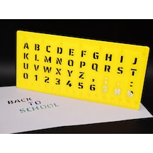 3d Baskı Alfabe, Rakam Ve Cetvel Şablonu - Yazı Çizim Kalıbı - Sarı