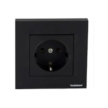 Netelsan Byobu Siyah Topraklı Priz Çerçevesiz