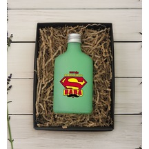 Bk Gift Kişiye Özel İsimli Baba Temalı Yeşil Tasarım Cam Şişe Kolonya 200 ML 4