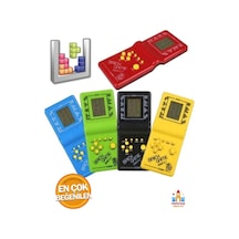 Nostaljik Tetris El Atarisi - Turuncu Renkli Retro El Konsolu Oyunu