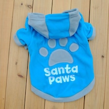 Köpek Ve Kedi İçin Polar Mavi Santa Paws Sweat Pet Kıyafet Kostüm