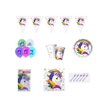 Unicorn Doğum Günü Süsleri Ve Parti Seti 8 Kişilik