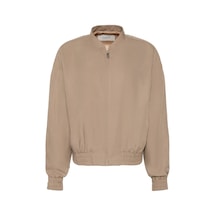 Calvin Klein Lınen Bomber Jacket, Gna, Xxs Beyaz Kadın Ceket