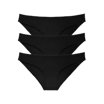 3 Adet Süper Eko Set Likralı Kadın Slip Külot Siyah Beden: L Standart