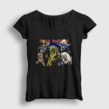 Presmono Kadın Band Iron Maiden T-shirt Siyah