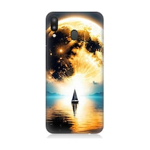 Samsung Galaxy M20 Uyumlu Güneşin Ardında Umut Desenli Silikon Kılıf Çok Renkli