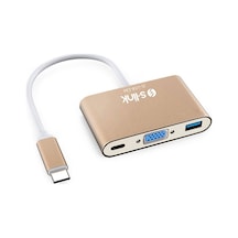 S-Link Sl-Usb-C66 Type-C To Vga+Usb3.0+Pd  Kablo