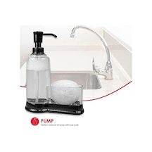 Home Basics Sünger Bölmeli Plastik Sabunluk, Siyah 000 Açık Krem