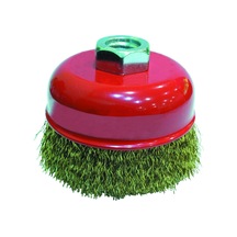 Sarı Dalgalı Telli M14 Vidalı Çanak Fırça 80 Mm