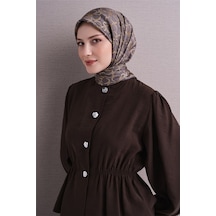 Armine Sura Saf İpek Eşarp 9638 33 Gri Kemer Desen