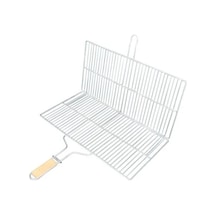 Büyük Boy Mangal Izgarası - 50x30 Cm - Ahşap Saplı Sarı