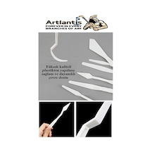 Plastik Masa Üstü 10 Hazneli Resim Paleti 5 Li Plastik Spatula 1 Paket Ressam Paketi Sanatsal Esnek Plastik Palet Bıçağı