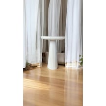 Simillo Wood Wooden Ahşap Tekli Fitilli Mantar Yan Sehpa Modern Beyaz Renk Fiskos Kod:54980495547 Beyaz