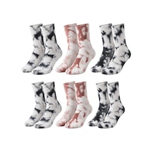 Genel Unisex Batik Desenli Çorap 6'lı Set Pamuklu Uzun Soket Günlük Spor Nef Çok Renkli / 39-44 / 6 Adet Çok  Renkli