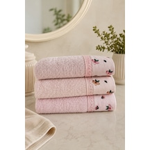 Çiçek Desenli 3 Lü El Yüz Havlusu Seti 50 90 Cm - Blushblossom Çok Renkli