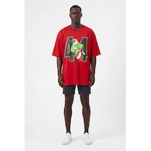 Blow Up Future Gen 44 Kırmızı Oversize Erkek T-shirt 141433 SİYAH