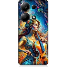 Xiaomi Redmi Note 13 Pro 4g Uyumlu Viyolonsel Çalan Kadın Desenli Silikon Kılıf
