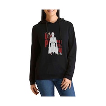 Anime One Punch Man Baskılı Siyah Kadın Kapşonlu Sweashirt (528745018)