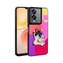 Zore Vivo Y36 5g Kılıf Parlayan Kabartmalı İkonik Figürlü Ogaa Amas Silikon Kapak - Mor