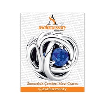 Sonsuzluk Çemberi Mavi Charm Gümüş