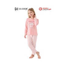 Roly Poly Premium Kız Çocuk Pop Corn Cınema Time Uzun Kollu Kadife Pijama Takım Pembe