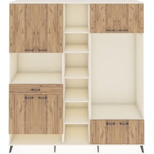 Hyperion Dolap 12 Raflı Tek Çekmeceli 8 Kapaklı 220x44x243 Aytaşı-çam/çam Atlas Çam/atlas Çam