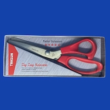 Taksun Makas Plastik Saplı Sürfile Zigzag 9" 23cm Kırmızı