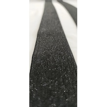 4cm Genişlikte Düz Siyah Simli Lastik Şerit / 1 Metre