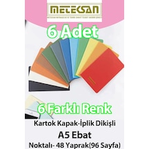 Meteksan 6'li A5 Ebat 15x21cm 6'li Karışık Renkli Genel