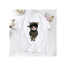 Tarzsokak Tonka T Shirt İle Yeat Kitty Erkekler Komik Sevimli Kedi Grafik Tee % Baskılı Tişört Pamuk Te 2821 Beyaz