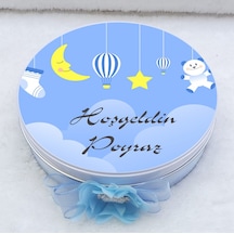 Ay Yıldzı Baskılı Metal Kutuda Bebek Çikolatası Uv Baskılı Madlen
