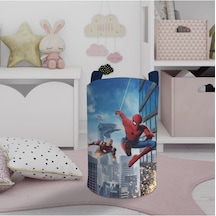 Mekta Home Bebek Ve Çocuk Odası Iron Man Ve Spider Man Desenli Oyuncak Sepeti Renkli Çok Renkli