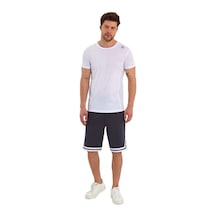Adams Erkek Polyester Beyaz Şeritli Basketbol Şort 001